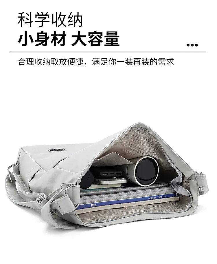 New College Student Crossbody Bag 2025 Large Capacity Black — feature 9