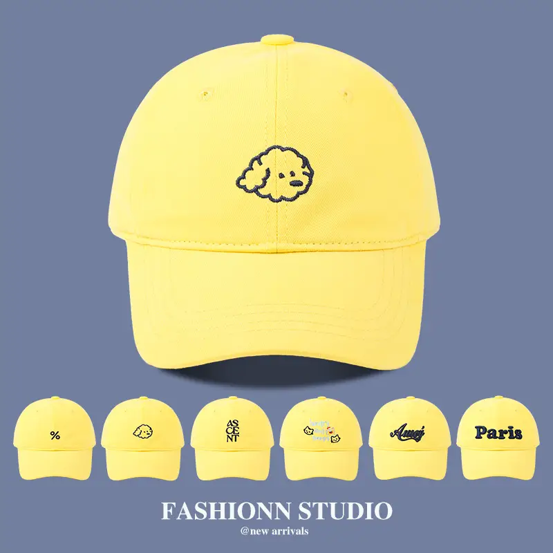 Yellow Letter Embroidered Baseball Cap for Men Women - Image 6