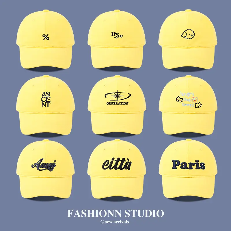 Yellow Letter Embroidered Baseball Cap for Men Women — feature 24