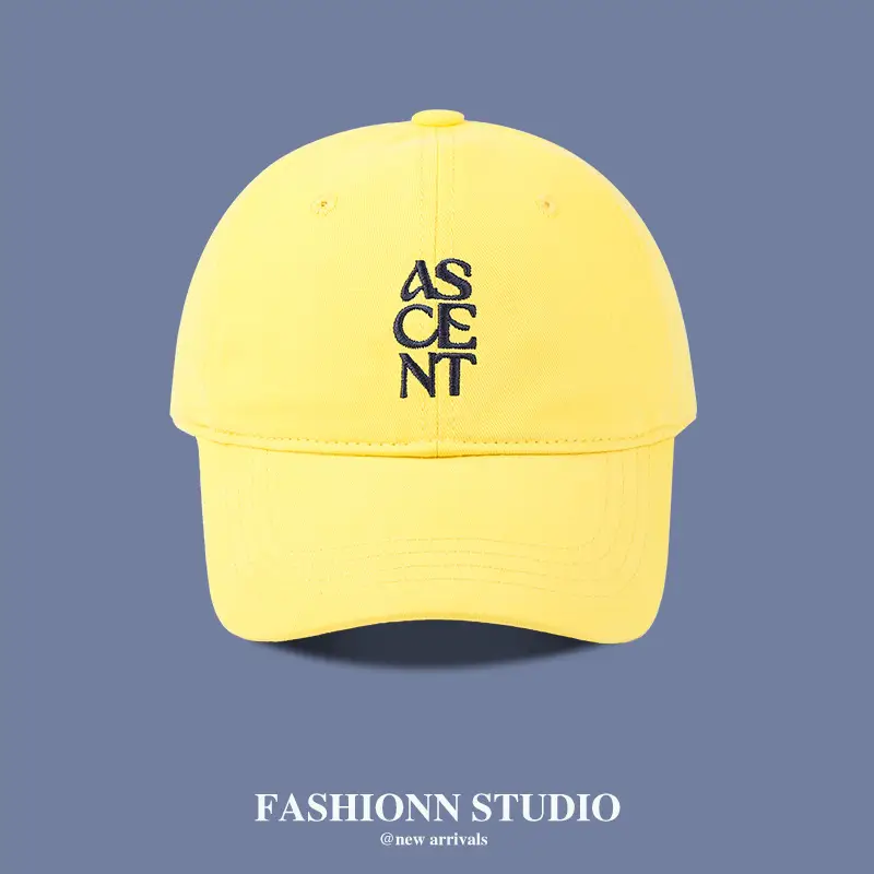 Yellow Letter Embroidered Baseball Cap for Men Women - Image 3