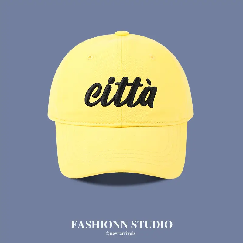 Yellow Letter Embroidered Baseball Cap for Men Women - Image 4