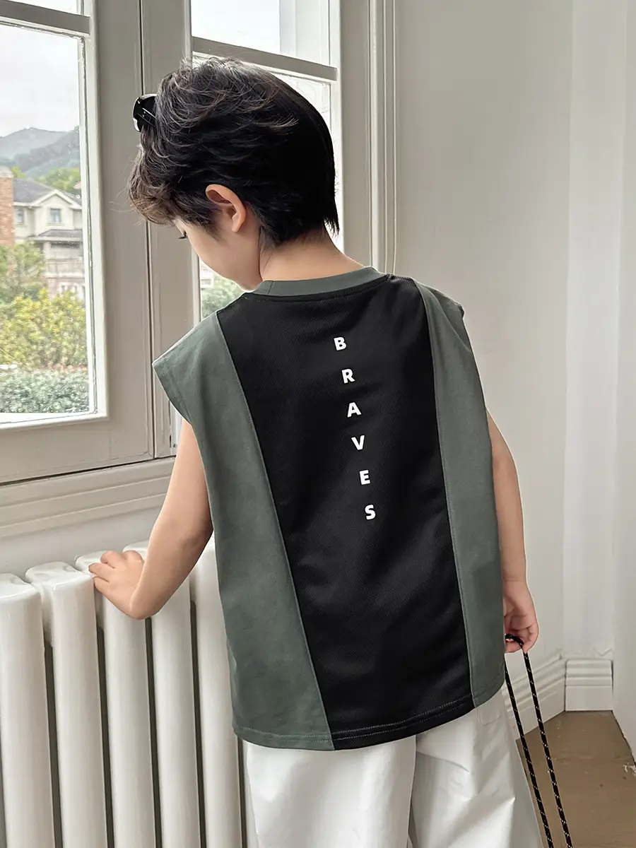 Haima's Boys Cotton Tank Top T-Shirt Black White New Summer - Image 7