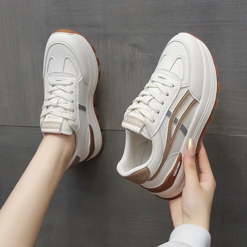 Women White Casual Sneakers Spring 2025 - Image 3