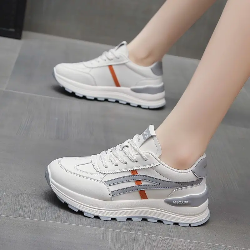 Women White Casual Sneakers Spring 2025 - Image 4