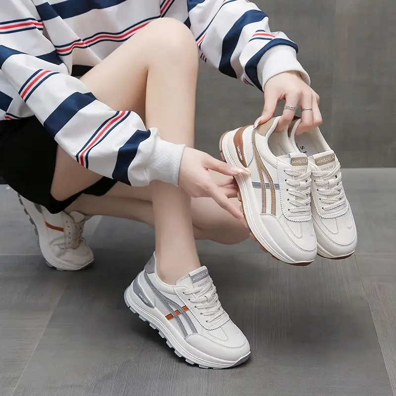 Women White Casual Sneakers Spring 2025 - Image 5
