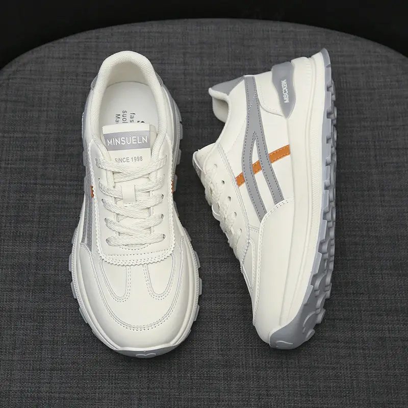 Women White Casual Sneakers Spring 2025 - Image 2