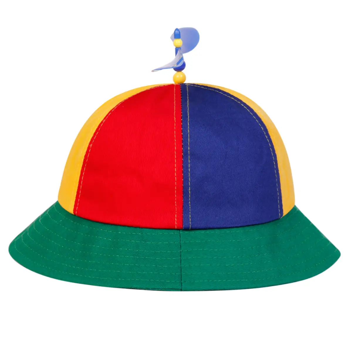 Children's Colorful Spiral Dragonfly Hat with Bamboo Propeller - Image 3