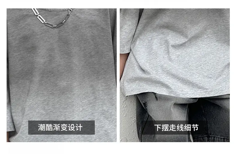 Boys Cotton T-Shirt Grey Loose Summer Wear — feature 11