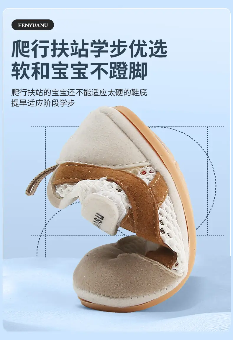 Summer New Mesh Shoes for Infants and Toddlers, 6-12 Months Old, One-Year-Old Male and Female Babies, Soft-Soled Non-Slip Baby Shoes — feature 17