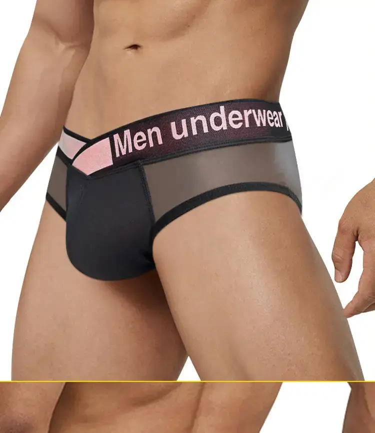 Men's Transparent Laser Belt Briefs White Low Waist — feature 13