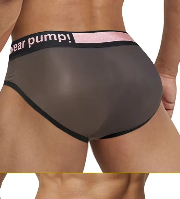 Men's Transparent Laser Belt Briefs White Low Waist — feature 14