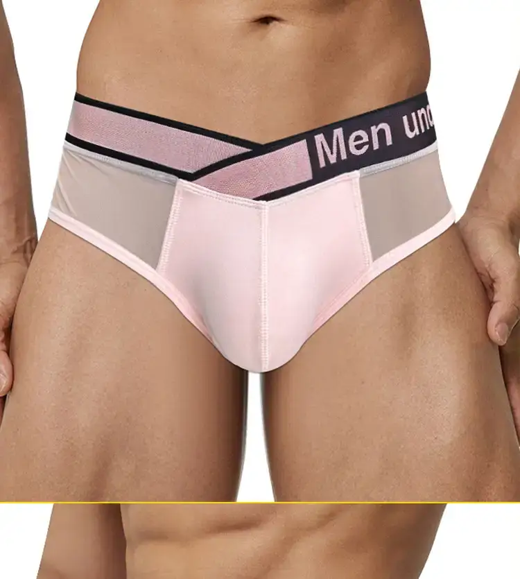 Men's Transparent Laser Belt Briefs White Low Waist — feature 15