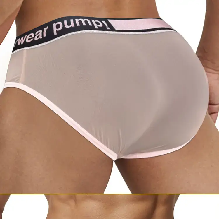 Men's Transparent Laser Belt Briefs White Low Waist — feature 17