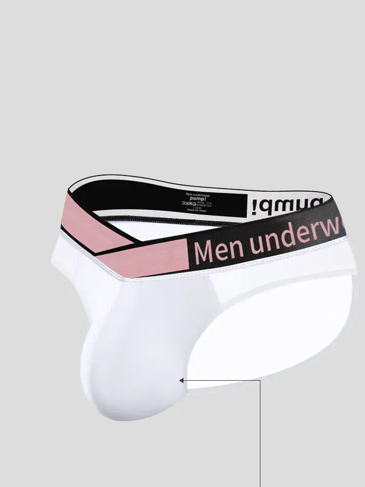 Men's Transparent Laser Belt Briefs White Low Waist — feature 7