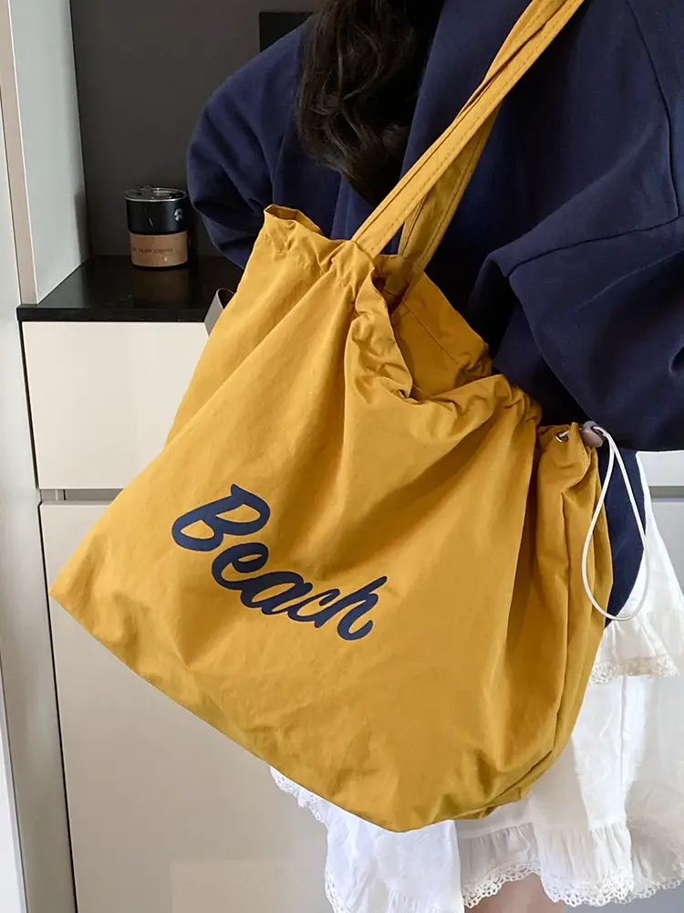 Blue Printed Korean Style Tote Bag Large Capacity Travel All-match - Image 13