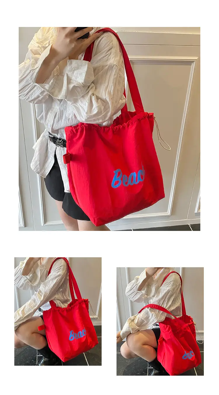 Blue Printed Korean Style Tote Bag Large Capacity Travel All-match — feature 13