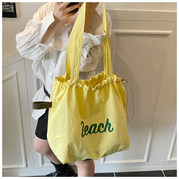 Blue Printed Korean Style Tote Bag Large Capacity Travel All-match — feature 20