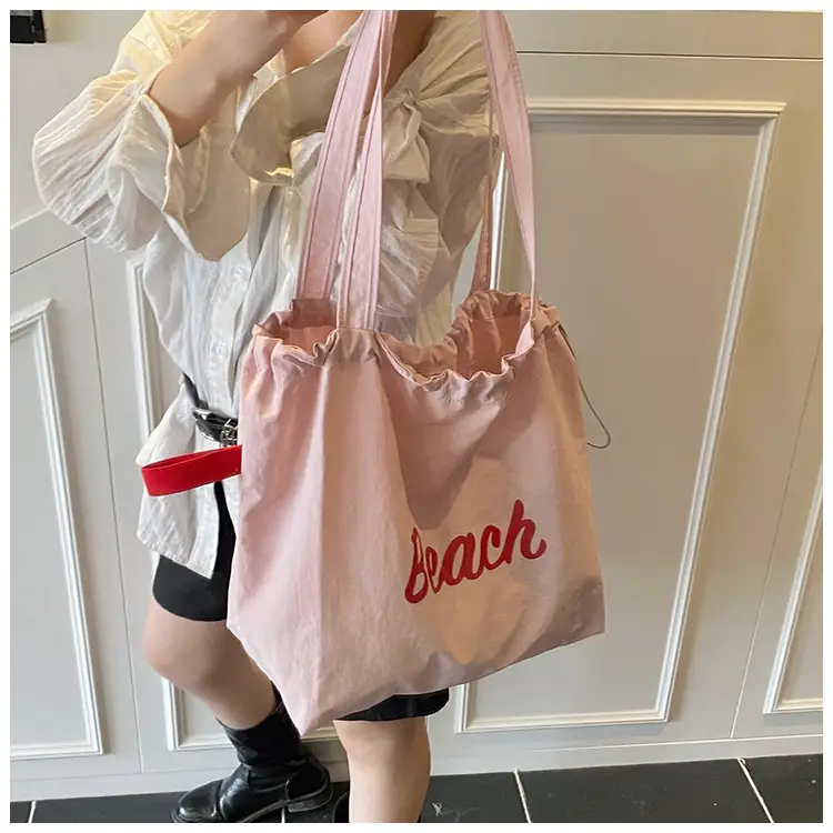 Blue Printed Korean Style Tote Bag Large Capacity Travel All-match — feature 25
