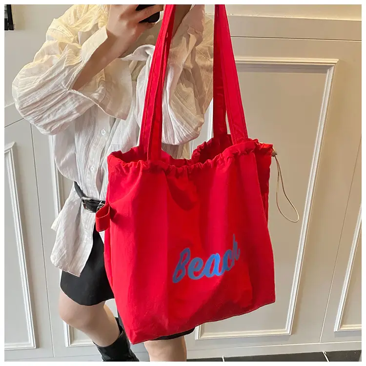 Blue Printed Korean Style Tote Bag Large Capacity Travel All-match — feature 27