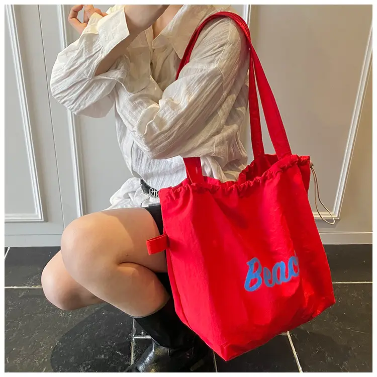 Blue Printed Korean Style Tote Bag Large Capacity Travel All-match — feature 28