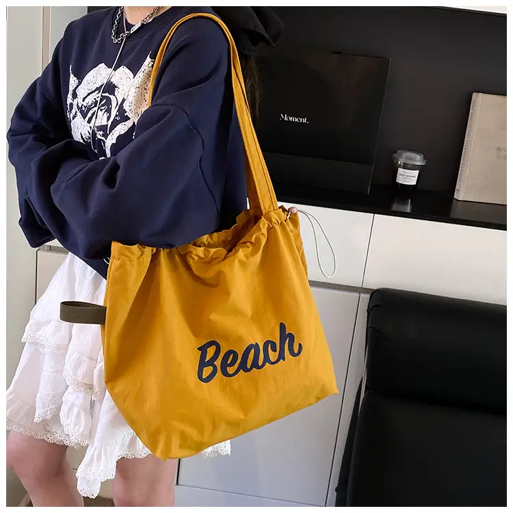 Blue Printed Korean Style Tote Bag Large Capacity Travel All-match — feature 31