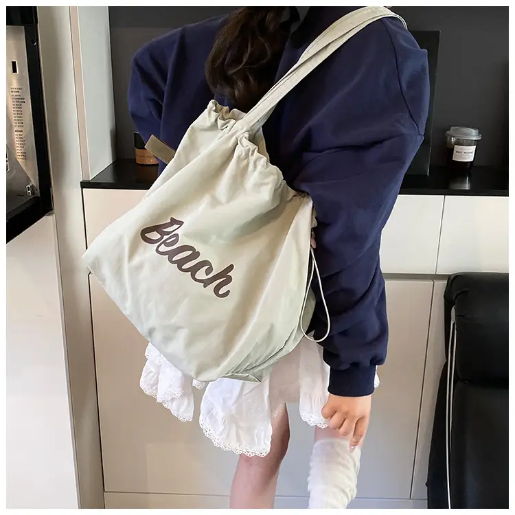 Blue Printed Korean Style Tote Bag Large Capacity Travel All-match — feature 34
