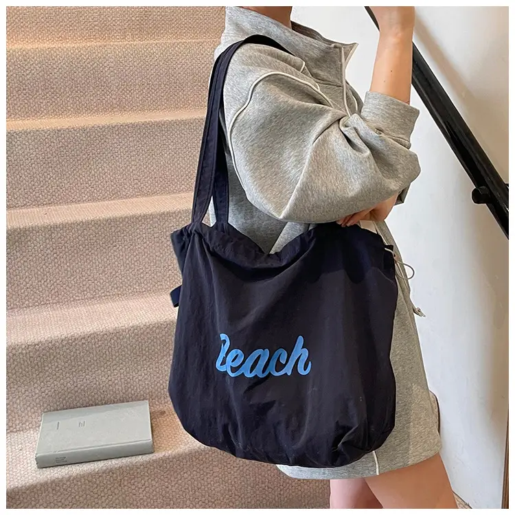 Blue Printed Korean Style Tote Bag Large Capacity Travel All-match — feature 38