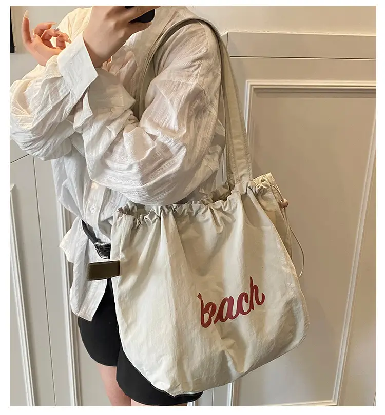 Blue Printed Korean Style Tote Bag Large Capacity Travel All-match — feature 4