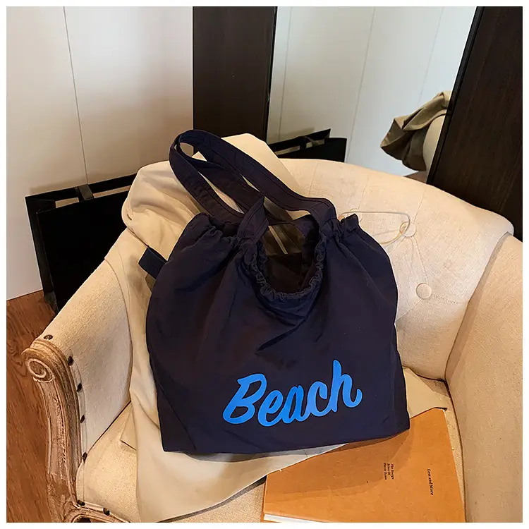 Blue Printed Korean Style Tote Bag Large Capacity Travel All-match — feature 41