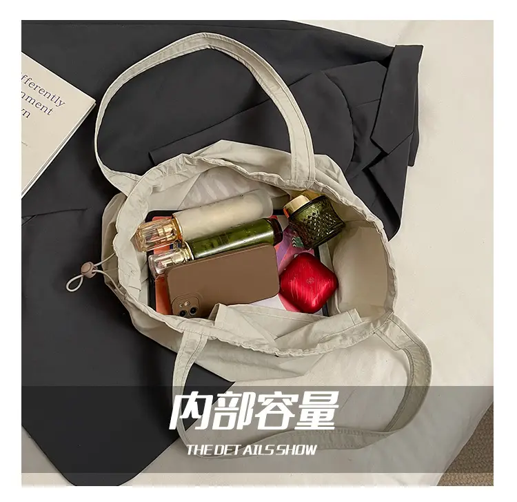 Blue Printed Korean Style Tote Bag Large Capacity Travel All-match — feature 6