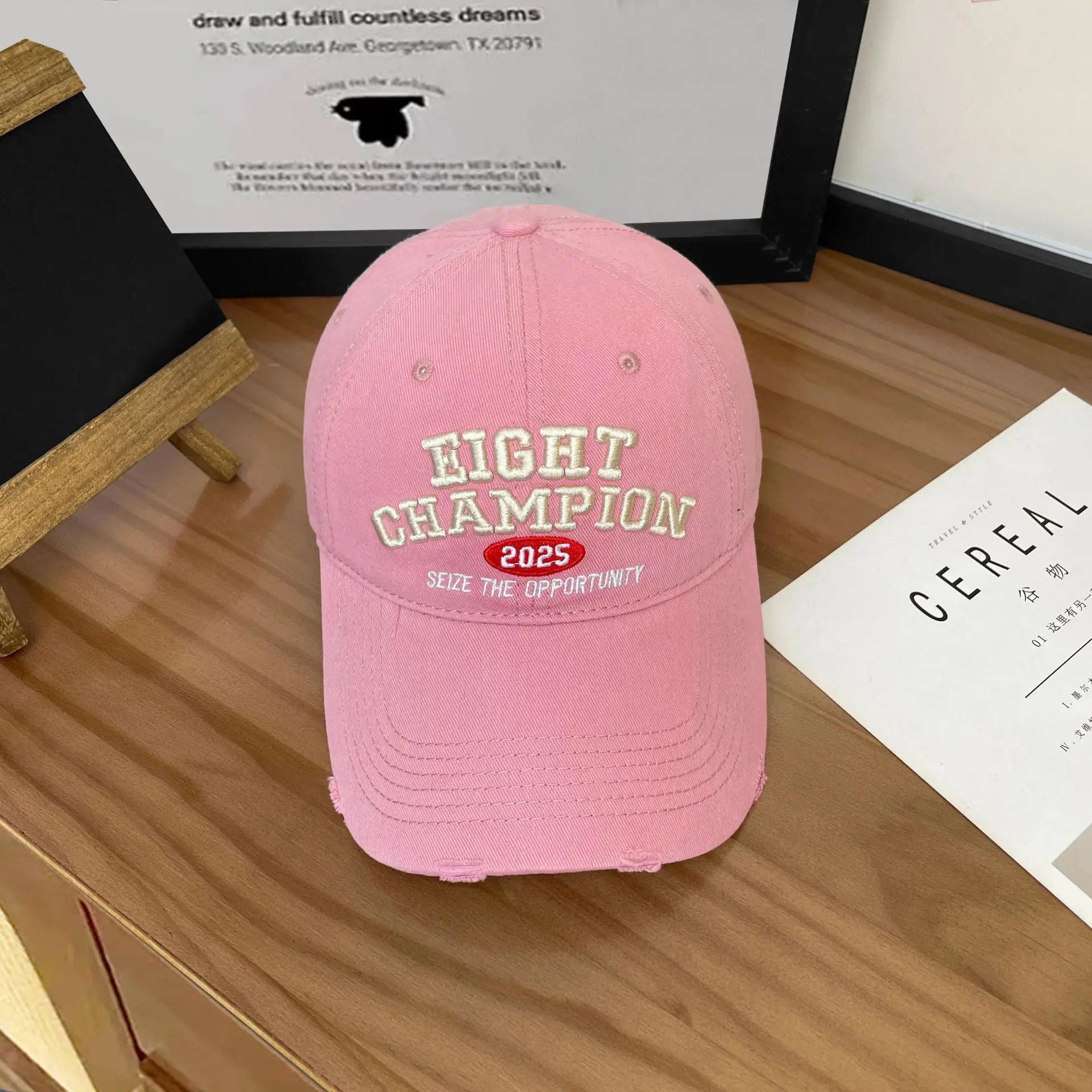 Women's Pink Letter Embroidered Cap 2025 — feature 24