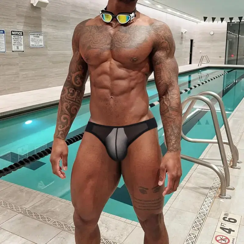 Men's Black Cross-Border Briefs Low Waist National Style