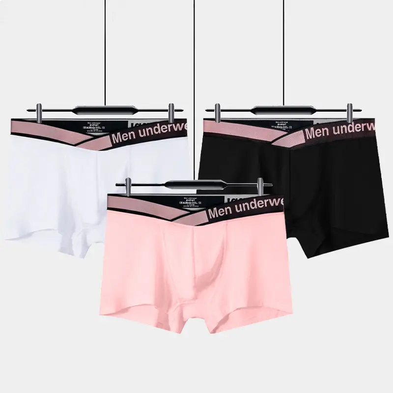 Men's Pink High-Fork Boxer with Laser Gradient Belt - Image 8
