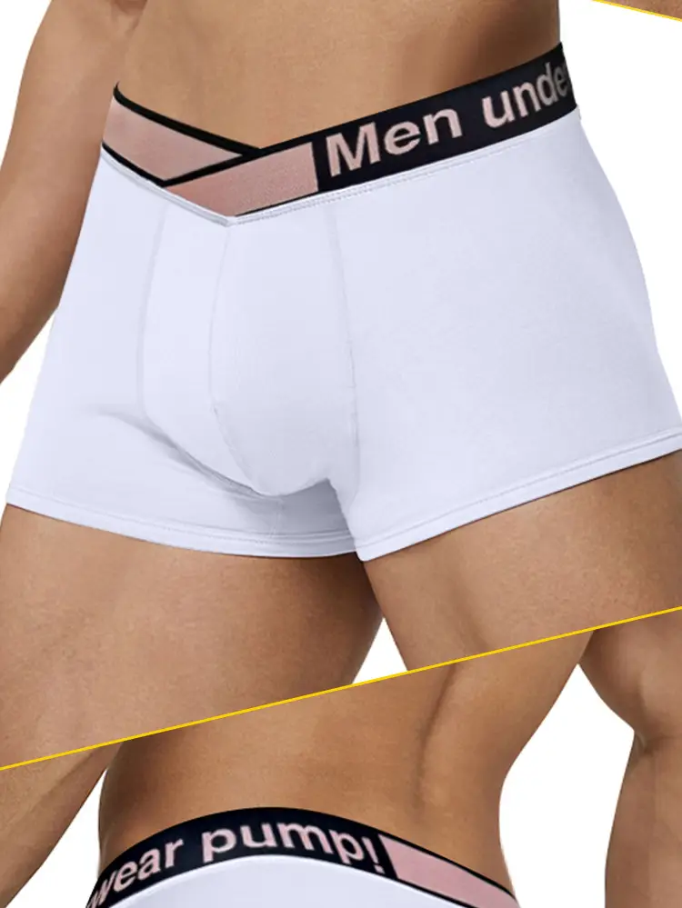 Men's Pink High-Fork Boxer with Laser Gradient Belt — feature 12