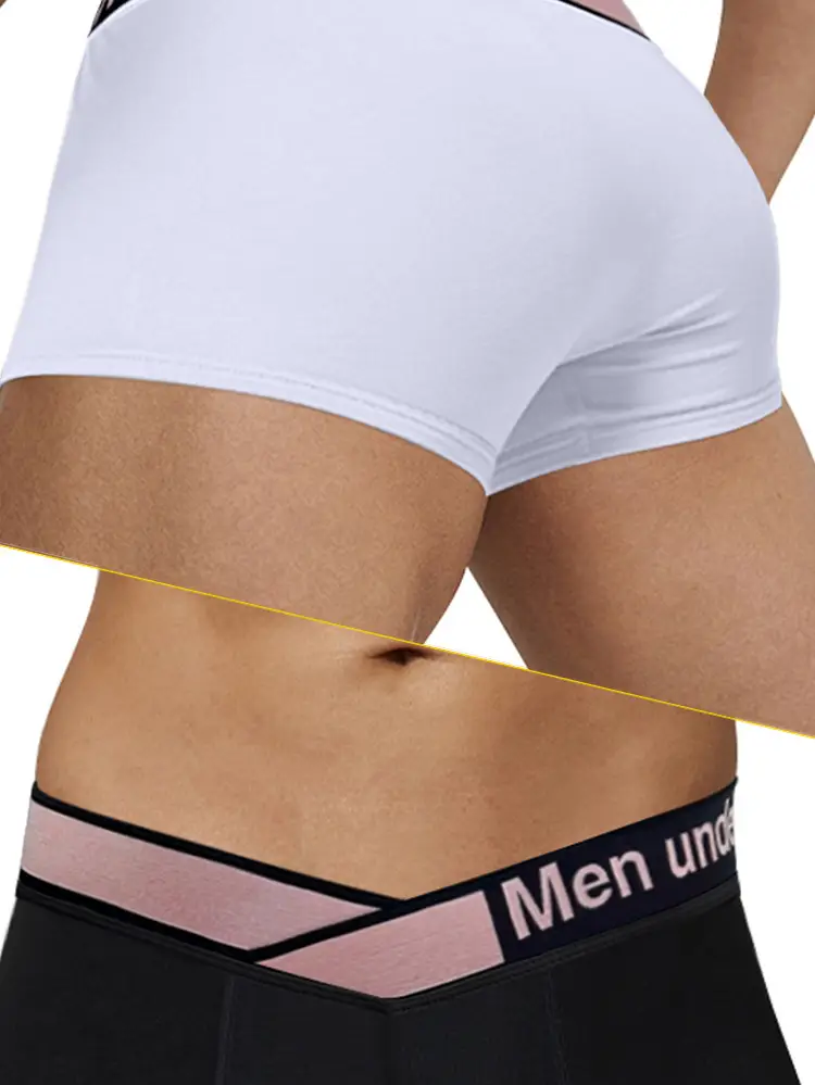 Men's Pink High-Fork Boxer with Laser Gradient Belt — feature 13