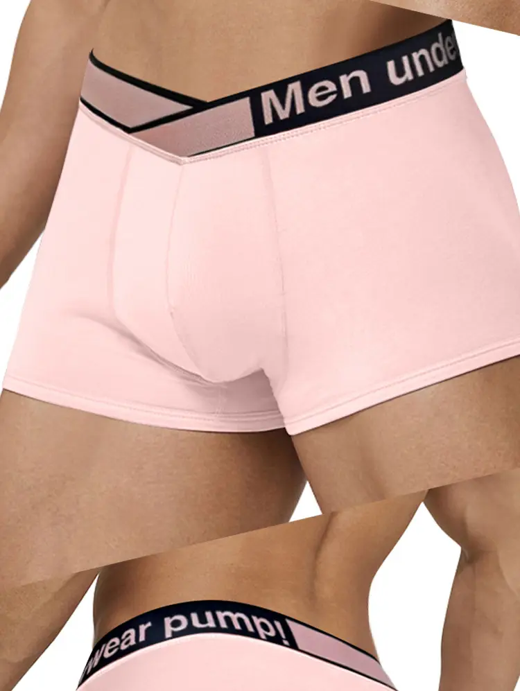 Men's Pink High-Fork Boxer with Laser Gradient Belt — feature 17