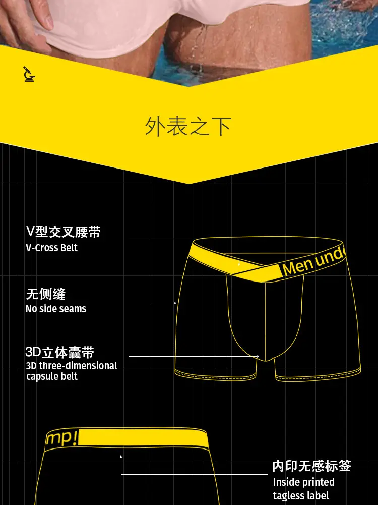 Men's Pink High-Fork Boxer with Laser Gradient Belt — feature 2