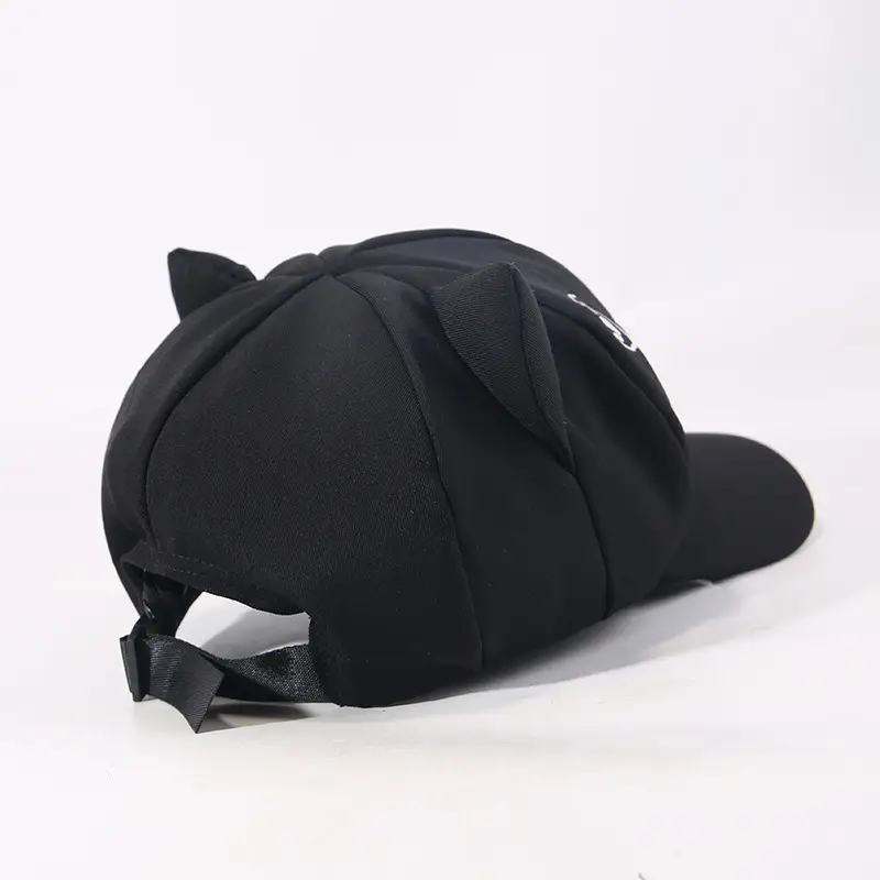 Black Cartoon Cat Ears Cap for Women - Image 4
