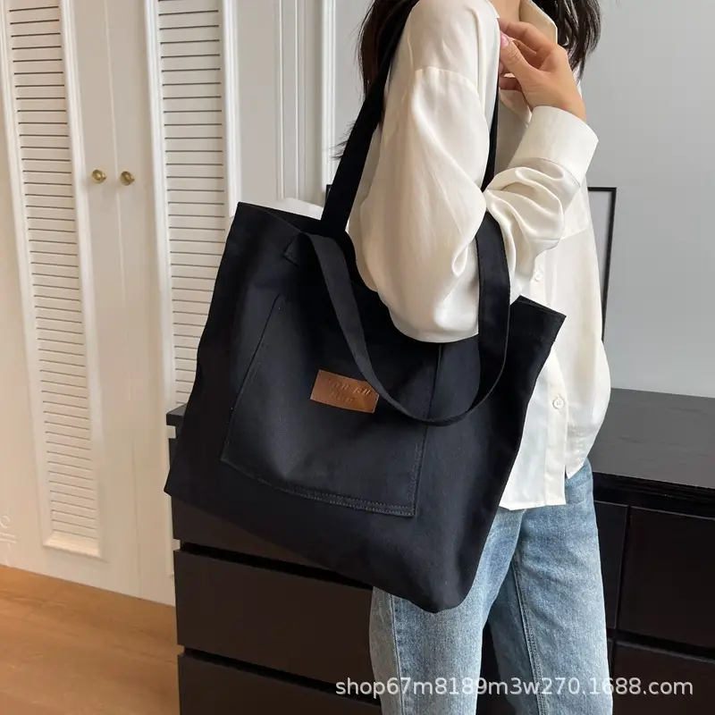 Harajuku Canvas Shoulder Tote Bag Large Capacity Women — feature 2