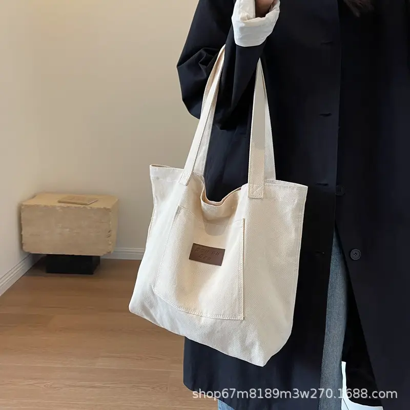 Harajuku Canvas Shoulder Tote Bag Large Capacity Women — feature 3
