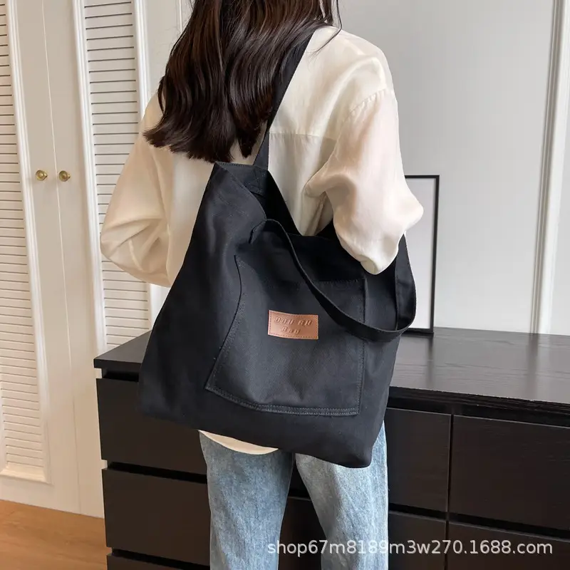 Harajuku Canvas Shoulder Tote Bag Large Capacity Women — feature 4