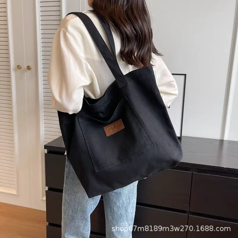Harajuku Canvas Shoulder Tote Bag Large Capacity Women — feature 43