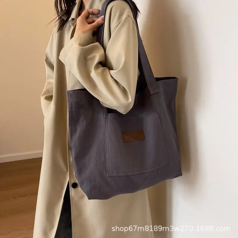 Harajuku Canvas Shoulder Tote Bag Large Capacity Women — feature 44