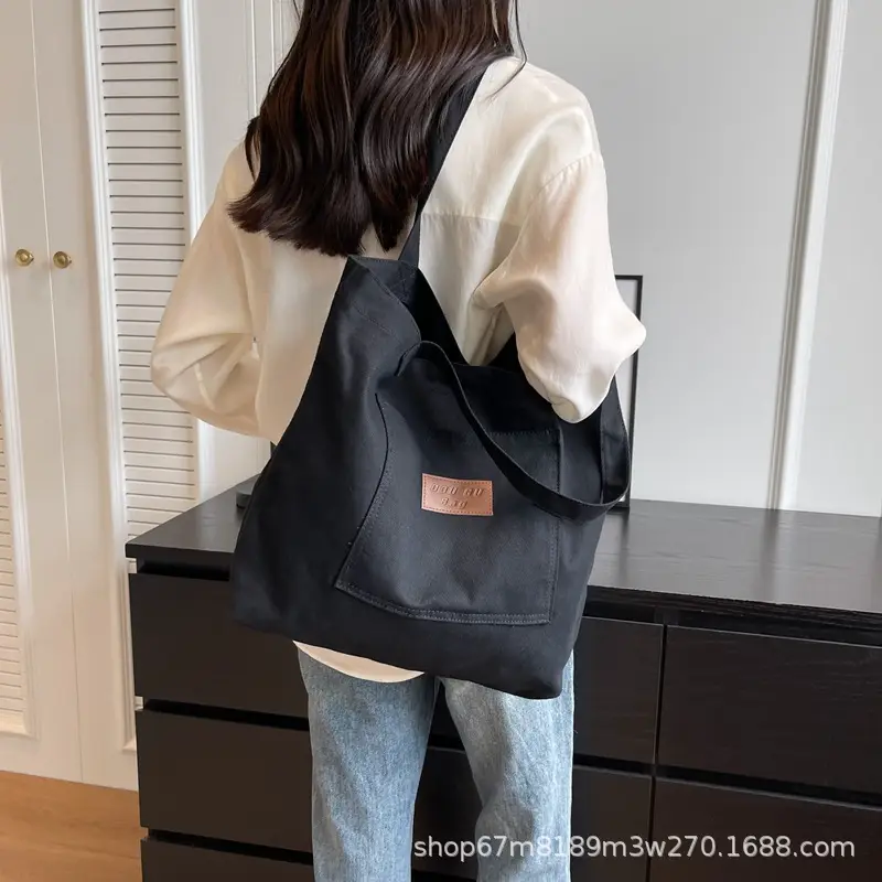 Harajuku Canvas Shoulder Tote Bag Large Capacity Women — feature 5