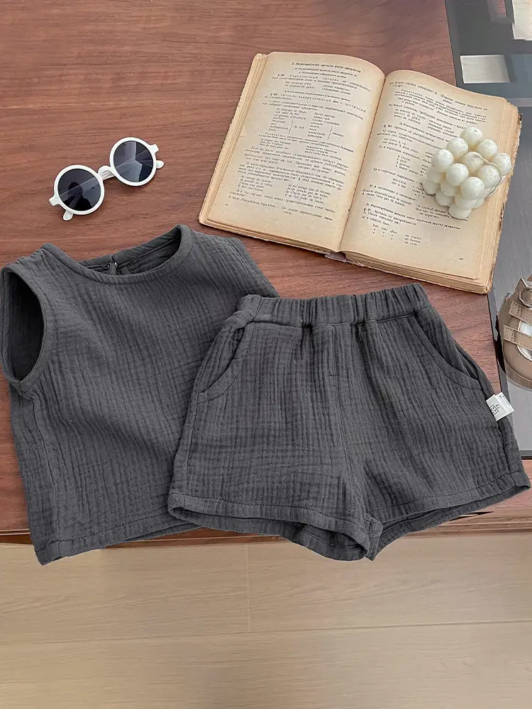 Boys Cotton Vest Shorts Split 2025 Set - Image 6