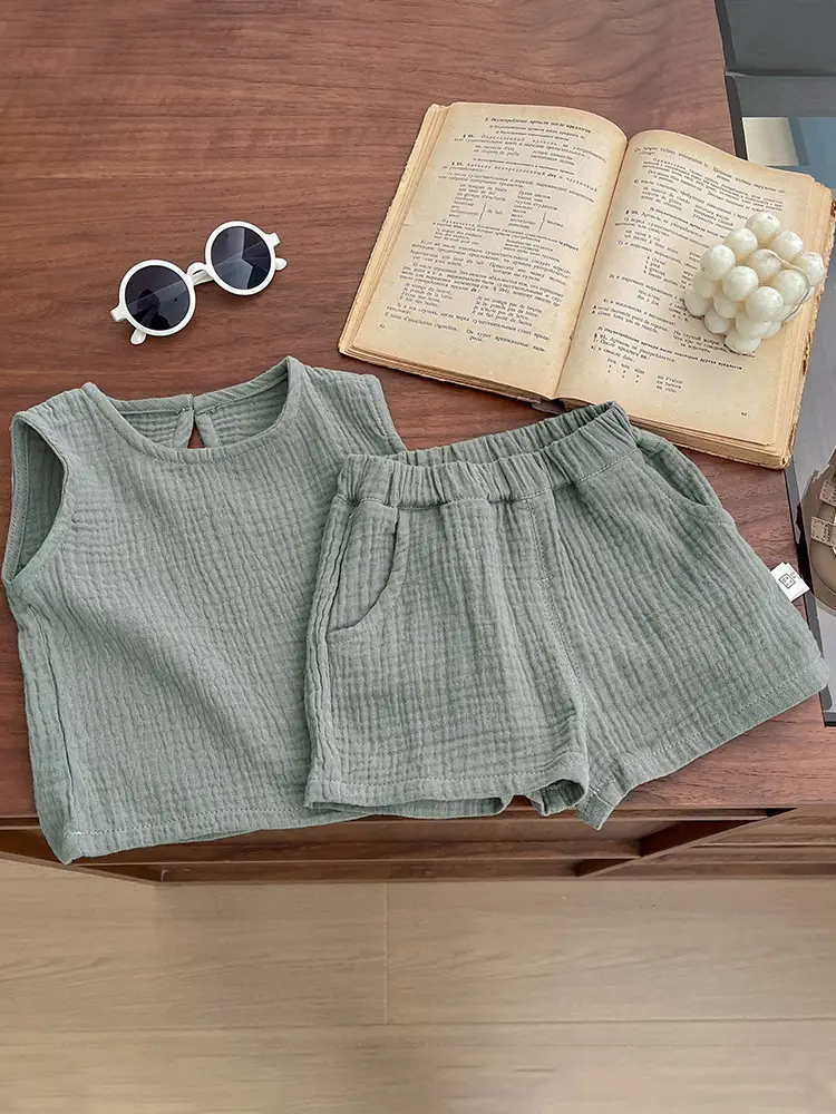 Boys Cotton Vest Shorts Split 2025 Set - Image 7