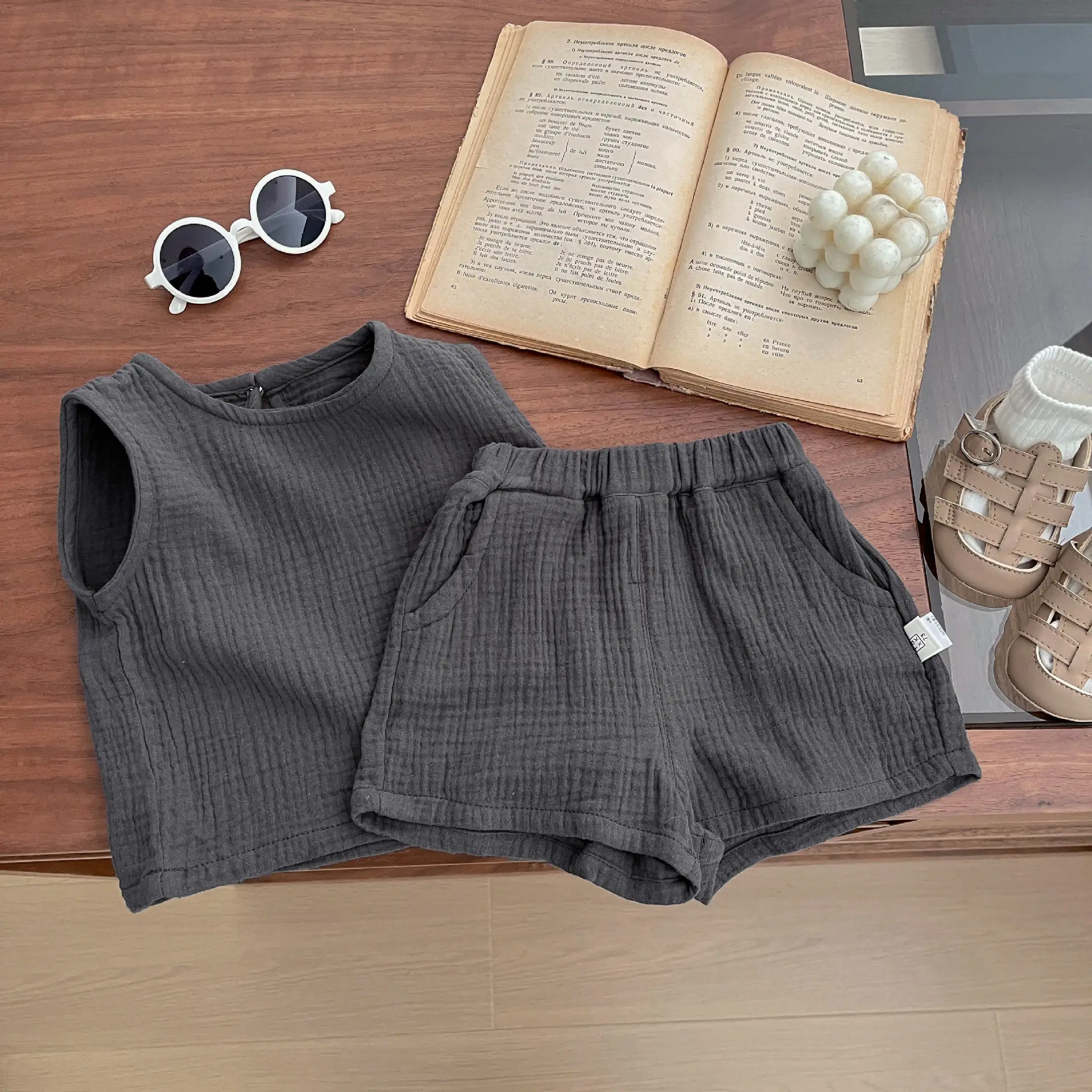 Boys Cotton Vest Shorts Split 2025 Set - Image 2