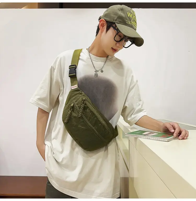 Men Yellow Backpack & Black Waist Bag Set — feature 25