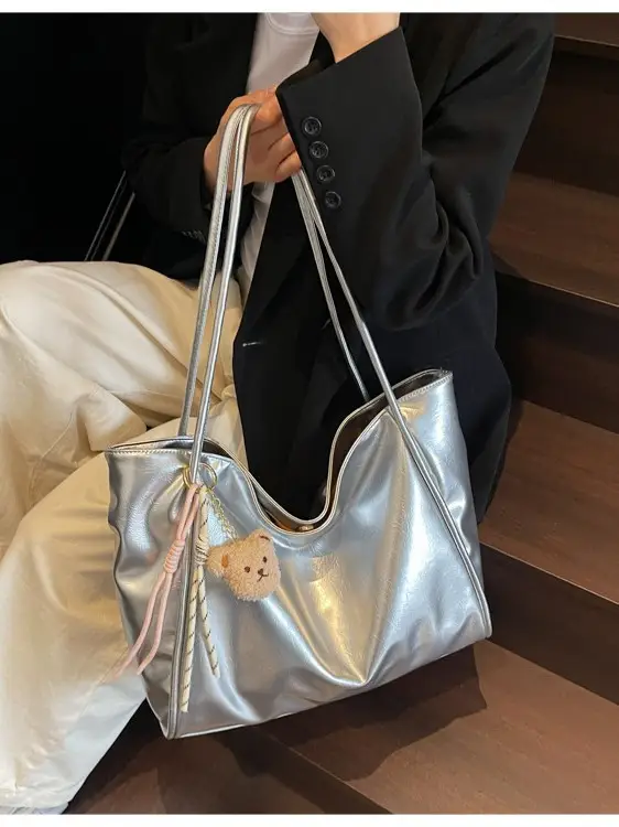 White Cross-Border Textured Shoulder Bag 2026 - Image 11
