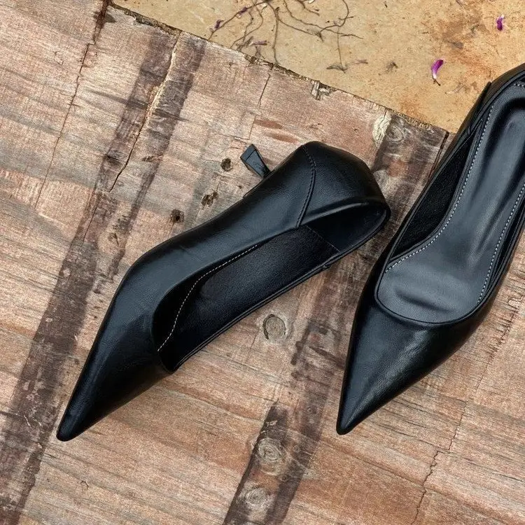 Elegant Shallow-Mouthed Stiletto Work Shoes for Women, French-Style Kitten Heel Pointed-Toe Single Shoes, Women's 2026 Autumn New High-Heeled Shoes - Image 2